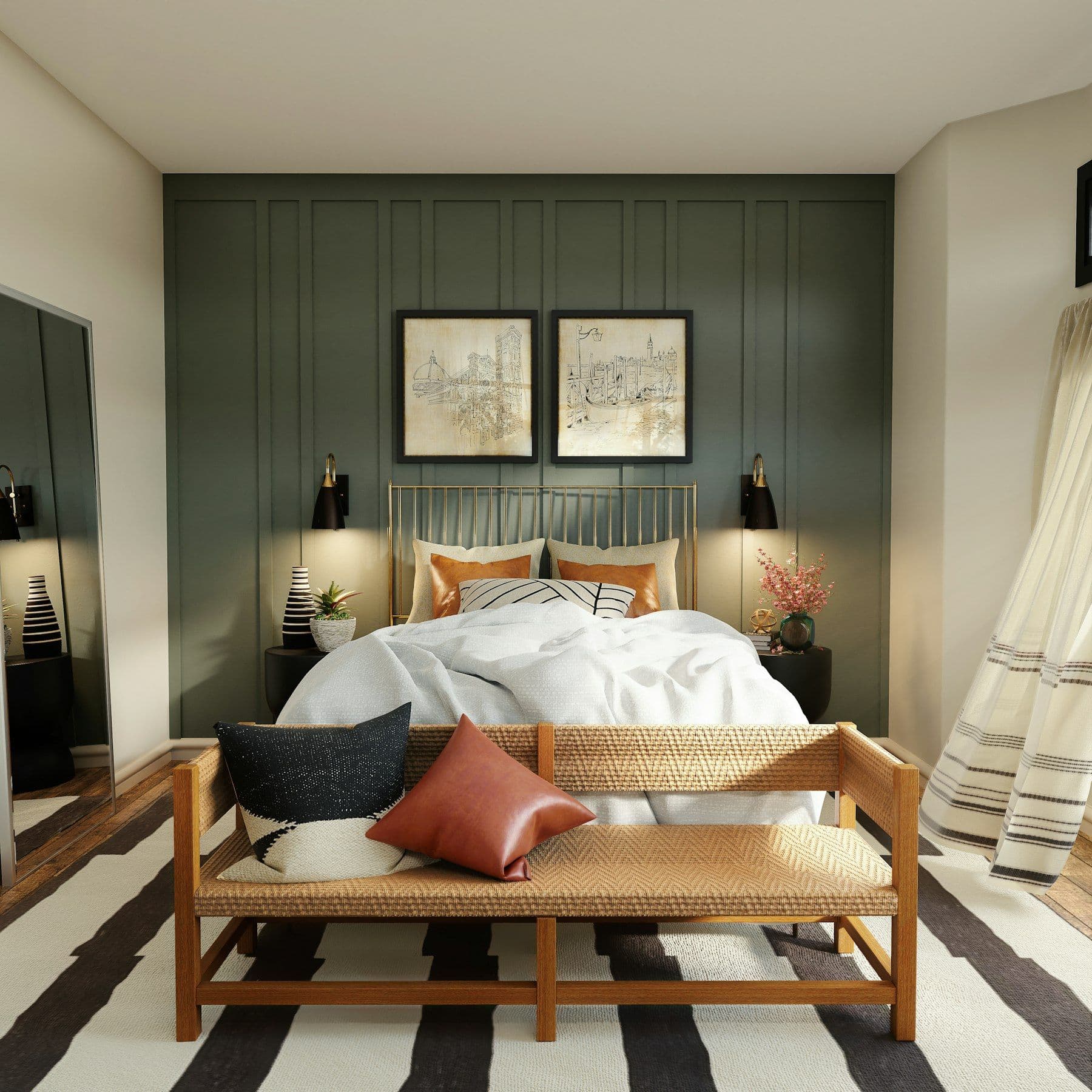 Illustrative image: white bed linen on a wooden bed frame