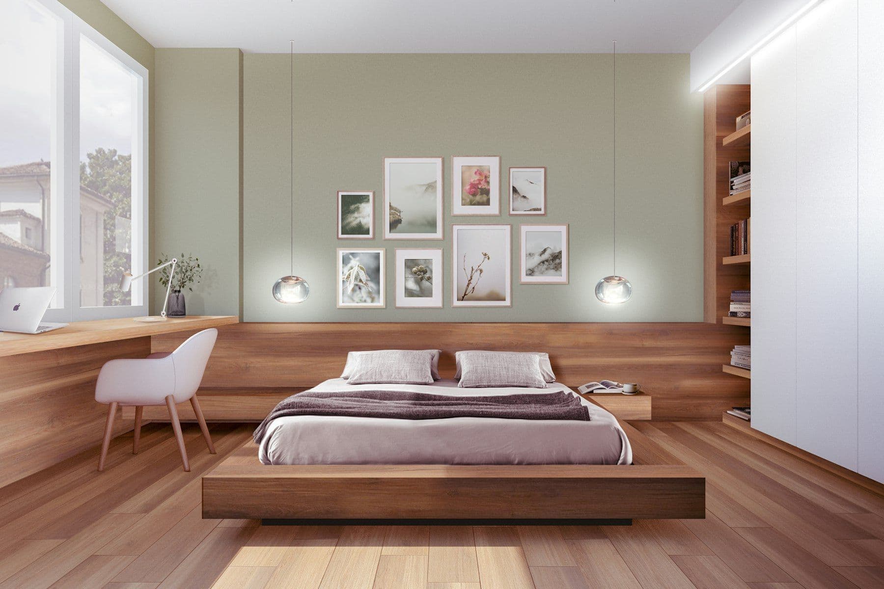 Illustrative image: bedroom with a low bed beside a window